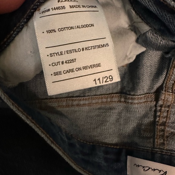 KanCan Medium Wash High Rise Distressed Knee Jeans Wide Leg - Picture 4 of 11